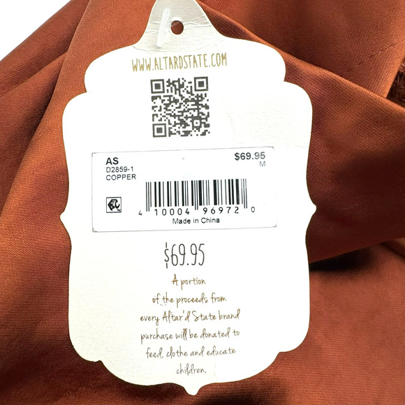 ALTAR'D STATE NWT Women's Medium Copper Halter Backless Shiny Silky Mini Dress - Picture 7 of 9